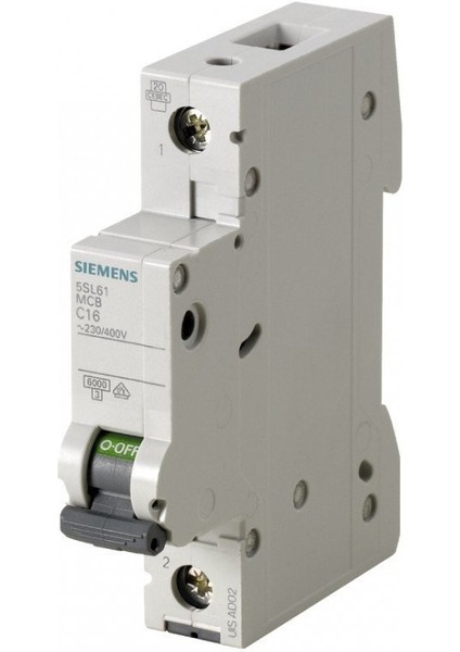 Sıemens 5SL6106-7 6A 1 Fazlı 70 mm Anahtarlı Otomatik Sigorta 6ka C Tipi Yavaş Karakterli