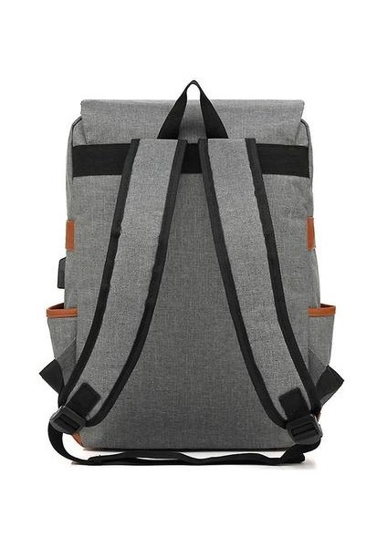 Harry Potter Baykuş Gençler Schoolbag USB Eğlence Sırt Çantası (Gri)(Yurt Dışından)