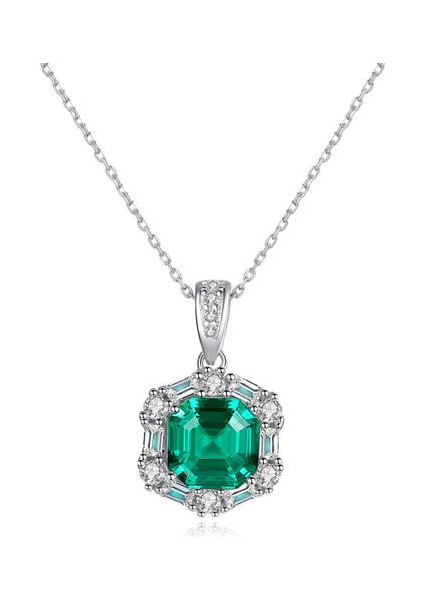 Muhteşem Büyük Parlak Kolye Kolye Kadınlar Için 100% 925 Katı Gümüş Büyüleyici Düğün Gem Kolye Takı | Kolyeler (Yurt Dışından)