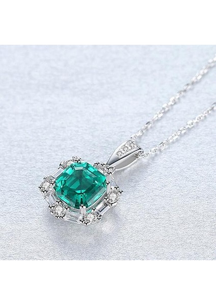 Muhteşem Büyük Parlak Kolye Kolye Kadınlar Için 100% 925 Katı Gümüş Büyüleyici Düğün Gem Kolye Takı | Kolyeler (Yurt Dışından)