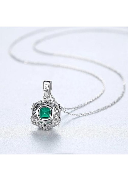 Muhteşem Büyük Parlak Kolye Kolye Kadınlar Için 100% 925 Katı Gümüş Büyüleyici Düğün Gem Kolye Takı | Kolyeler (Yurt Dışından)