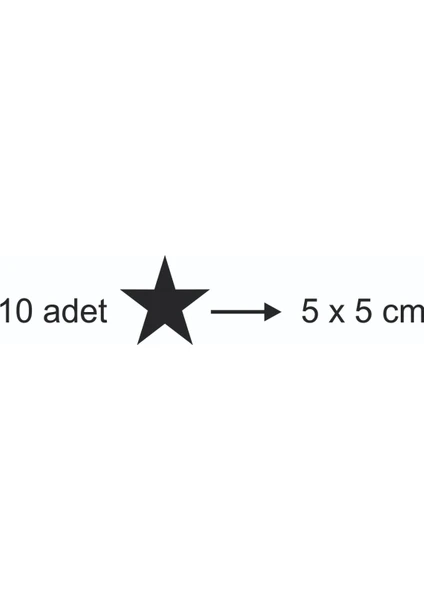 5 cm 10 Adet  Siyah  Ahşap Yıldız Duvar Dekoru Zenginleştirici