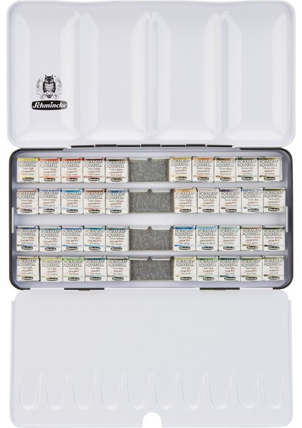 : Horadam Super Granulation Sulu Boya Seti : 40 Renk x Yarım Tablet (Metal Kutu)