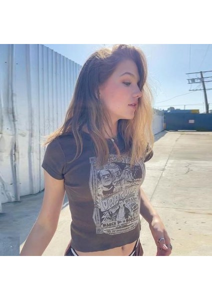 S Pamuk Tee Tops Kadınlar Sevimli Karikatür Baskı Kısa Kollu Yuvarlak Boyun T Gömlek Yaz Rahat Streetwear T Shirt | T-Shirt (Yurt Dışından) fiyatları