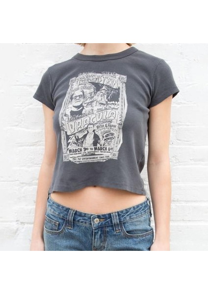 S Pamuk Tee Tops Kadınlar Sevimli Karikatür Baskı Kısa Kollu Yuvarlak Boyun T Gömlek Yaz Rahat Streetwear T Shirt | T-Shirt (Yurt Dışından) modelleri