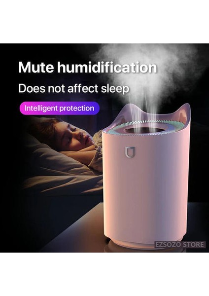 3000 ml Ev Hava Nemlendirici Çift Meme Soğuk Sis Aroma Difüzör Renkli LED Işık ile Ultrasonik USB Nemlendirici | Nemlendiriciler (Yurt Dışından) fiyatları