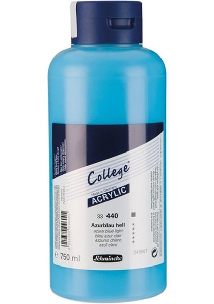 : College Serisi Akrilik Boya : 750 ml : Azure Blue Light