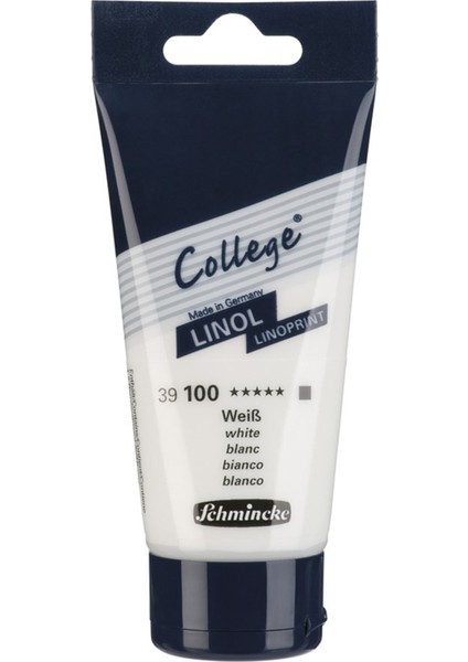 : College Serisi Linol Baskı Boyası : 75 ml : White