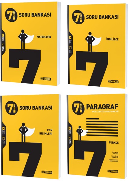 2023 7. Sınıf Matematik Ingilizce Fen Paragraf Soru Seti 4 Kitap