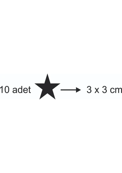 3 cm 10 Adet  Siyah  Ahşap Yıldız Duvar Dekoru Zenginleştirici