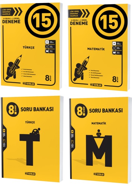 LGS 2023 8. Sınıf Matematik - Türkçe Soru - Deneme Seti 4 Kitap