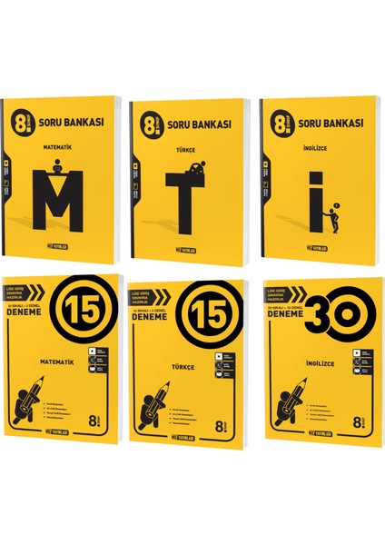 LGS 2023 8. Sınıf Matematik - Türkçe - Ingilizce Soru - Deneme Seti 6 Kitap