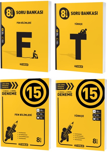 LGS 2023 8. Sınıf Türkçe - Fen Bilimleri Soru - Deneme Seti 4 Kitap fiyatları