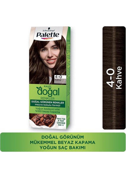 Kalıcı Doğal Renkler Saç Boyası 4-0 Kahve fiyatları