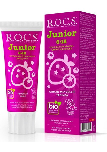 6-12 Yaş Çocuklar Için Diş Macunu Berry Mix 60 ml