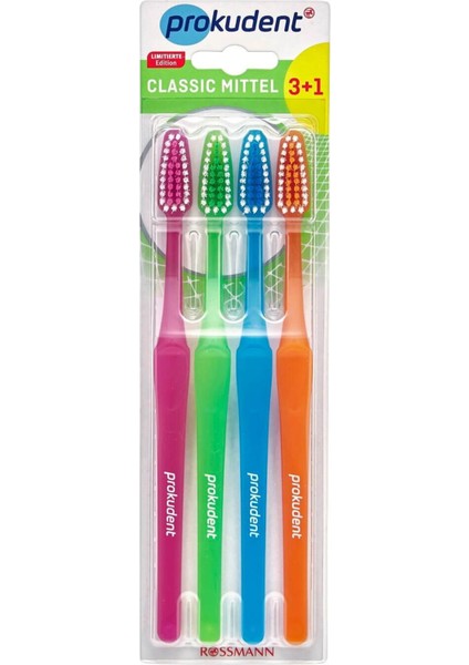 Diş Fırçası Klasik Orta 4'Lü Set