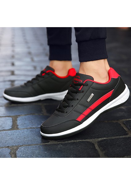 Erkek Spor Deri Ultra Hafif Günlük Koşu Ayakkabısı - Siyah (Yurt Dışından)