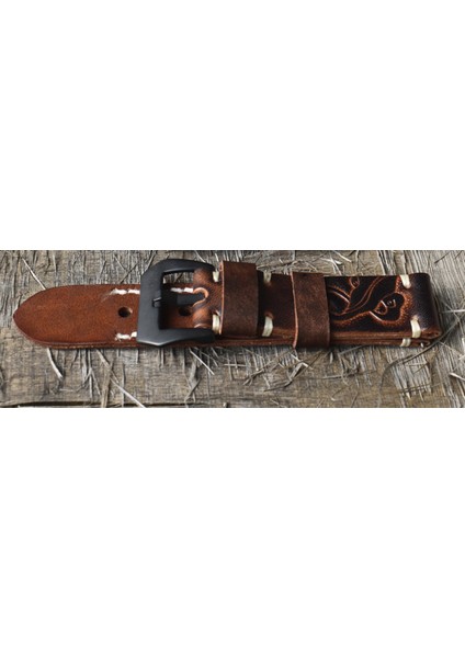 Oyma Izle Kayışı Watch Band El Yapımı Dikişli Kabartmalı Watch Band Paslanmaz Çelik Fırça Toka | Izle Bantları (Yurt Dışından) fiyatları