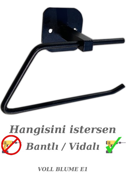 E1 Dolu Paslanmaz Çelik Tuvalet Kağıtlığı Tutucu Yapışkanlı - Banyo Akseusuarı ( Gold - Krom - Siyah )