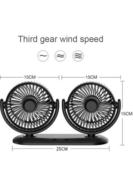 12/24 V Taşınabilir Mini Araba Fan 360 Derece Tüm Yuvarlak Ayarlanabilir Otomatik Hava Soğutma Çift Kafa USB Fanlar Sessiz Küçük Masaüstü Fan | Hayranları(Yurt Dışından)