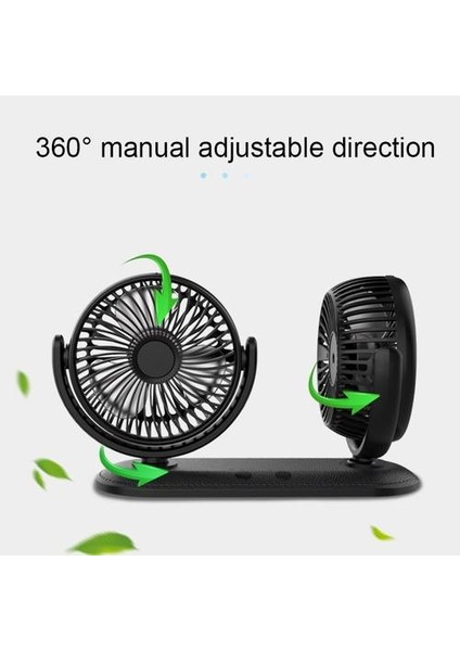 12/24 V Taşınabilir Mini Araba Fan 360 Derece Tüm Yuvarlak Ayarlanabilir Otomatik Hava Soğutma Çift Kafa USB Fanlar Sessiz Küçük Masaüstü Fan | Hayranları(Yurt Dışından)