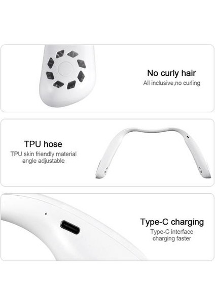 Mini Boyun Fan Şarj Edilebilir 9000 Mah Boyun Fan Taşınabilir Bıçaksız Şarj Edilebilir Yapraksız El Fanlar Soğutma Giyilebilir Boyun Bandı Fan | Hayranları(Yurt Dışından)