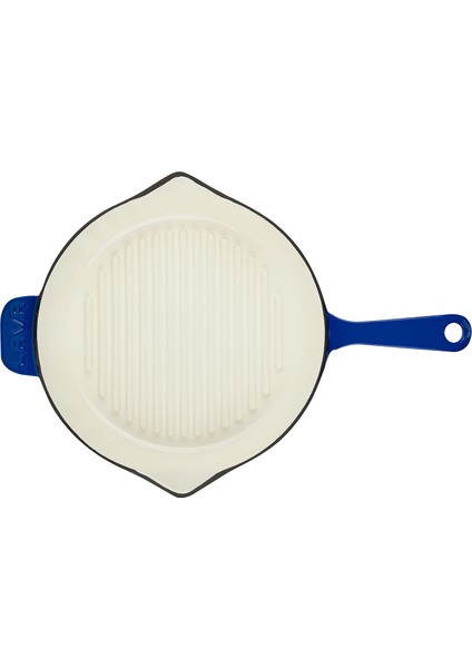 Döküm Yuvarlak Izgara Tava, Metal Saplı, Çap(Ø)28 Cm, Iç Krem, Mavi fiyatları