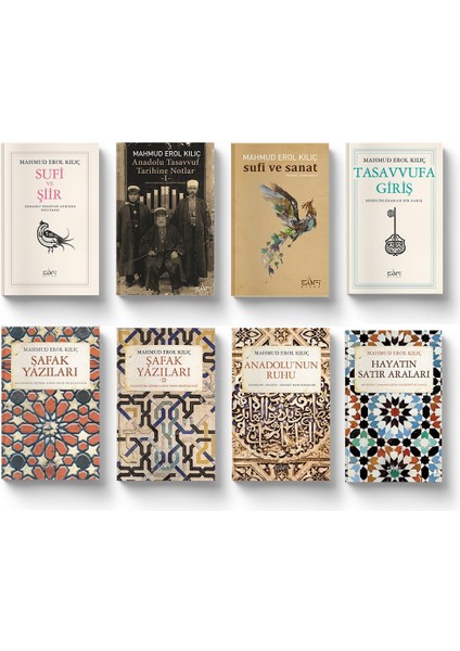 Mahmud Erol Kılıç Kitaplığı Seti 8 Kitap - Sufi ve Şiir - Anadolu Tasavvuf Tarihine Notlar 1 - Sufi ve Sanat - Tasavvufa Giriş