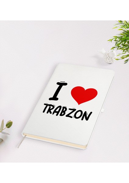Gift I Love Trabzon Tasarımlı Beyaz Defter - Model 1