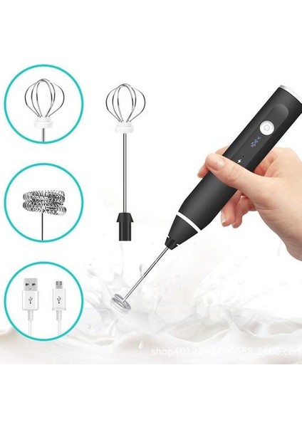 1 Adet Taşınabilir USB Şarj Elektrikli Süt Froother Yumurta Çırpıcı Çırpıyor Kahve Süt Cappuccino Yumurta Beating Için Içecek Mikser | Sütlüler(Yurt Dışından)