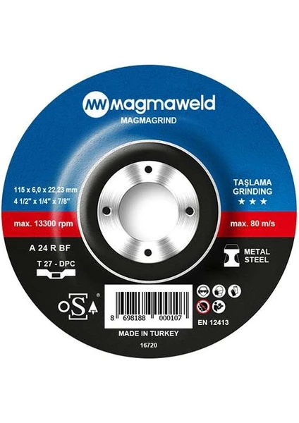 Magmagrind Taşlama Taşı -115X6.0X22MM-813M211567-A (25 Adet)