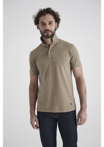 Erkek Baskılı Polo Yaka T-Shirt HAKİ TS22Y22116_D49