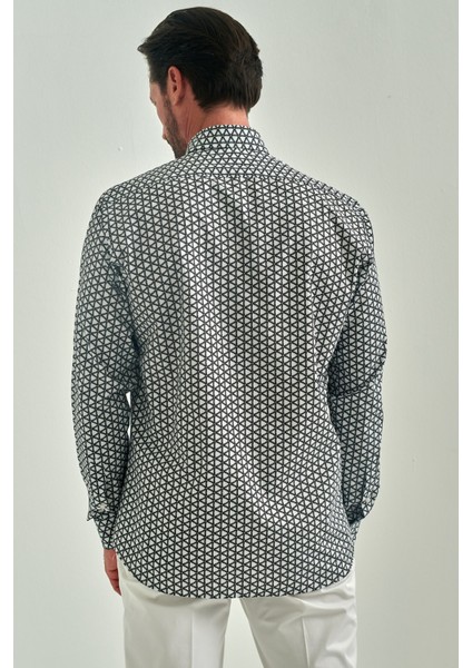Erkek Siyah Regular Fit Pamuk Klasik Yaka Spor Gömlek GM22Y221032_K99 fiyatları