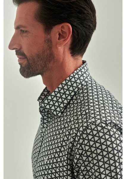 Erkek Siyah Regular Fit Pamuk Klasik Yaka Spor Gömlek GM22Y221032_K99 indirimleri