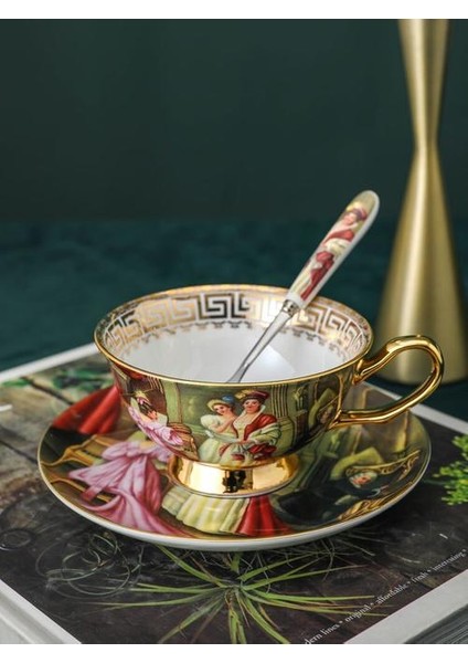 Kemik Çini Kahve Fincanı ve Tabağı Avrupa Tarzı Kahve Fincanı Set Ingiliz Öğleden Sonra Çay Bardağı(Yurt Dışından)