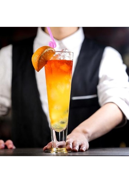380ML Yüksek Flüt Şekli Özel Restoran Milkshake Meyve Suyu Collins Cam Lounge Bar Bira Steins Kokteyl Kupası Highball Gözlük | Collins Cam(Yurt Dışından)