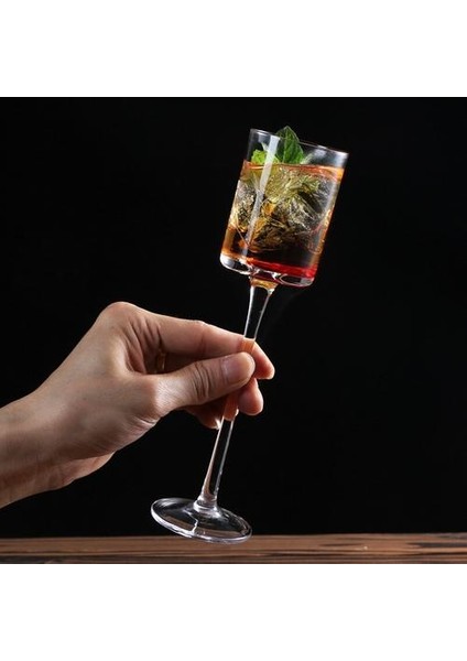 125ML Basit Sanat Kısa Tüp Goblet Kokteyl Brendi Champagne Sake Cup Aile Bar Klasik Şarap Drinkware | Şeffaf(Yurt Dışından)