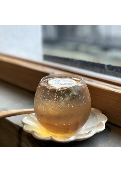 400 ml Yaratıcı Top Yüksek Görünümlü Buzlu Kahve Fincanı Iskandinav Tarzı Serin Içecekler Fincan Tatlı Soda Kokteyl Içki Seti Şarap Cam Bardağı | Şeffaf(Yurt Dışından)