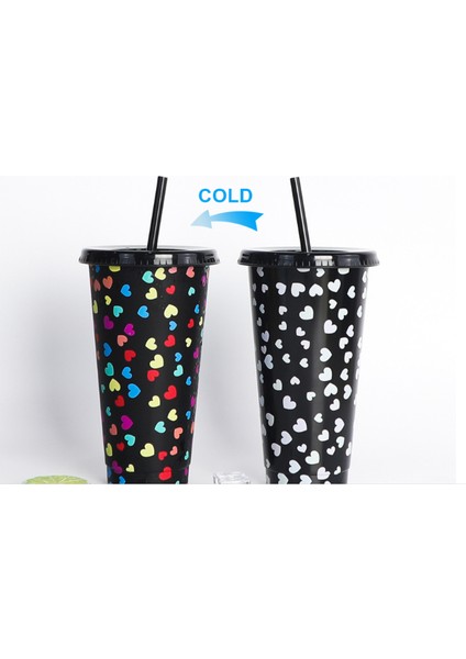 Buz Soğuk Içme Su Şişesi Kapaklı Sıcaklık Değişimi Renk Bardaklar Vortex Renkli Kahve Fincanı Saman Kupaları ile Tumbler | Tumblers(Yurt Dışından) modelleri