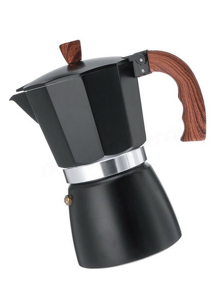 300 ml Italyan Espresso Soba Üst Kahve Makinesi Percolator Pot 6 Bardak Siyah Alüminyum Alaşım Küçük Mutfak Aletleri Aksesuarları | Kahve Kapları(Yurt Dışından) fiyatları