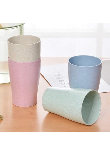 Yetişkinler Için Kırılmaz Yeniden Kullanılabilir Içme Kupası Yetişkin (13.5 Oz) Buğday Samanı Sağlıklı Bardak Seti 4 Çok Renkli Bulaşık Makinesi | Tumblers(Yurt Dışından)