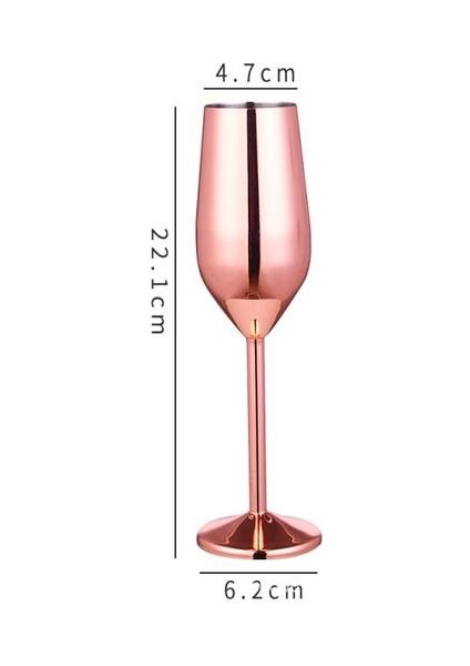 Paslanmaz Çelik Şampanya Kupası Şarap Cam Kokteyl Cam Metal Şarap Cam Bar Restaurant Goblet | Şarap Kadehleri(Yurt Dışından)