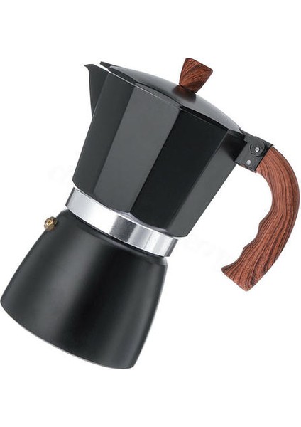 300 ml Italyan Espresso Soba Üst Kahve Makinesi Percolator Pot 6 Bardak Siyah Alüminyum Alaşım Küçük Mutfak Aletleri Aksesuarları | Kahve Kapları(Yurt Dışından) fırsatları