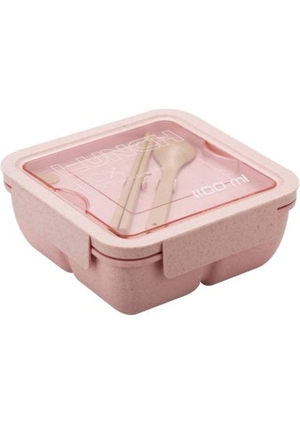 1100ML Buğday Saman Öğle Yemeği Kutusu Sızdırmazlık Bant Kaşık Yemek Çubukları Bento Kutuları Mikrodalga Yemek Yemek Saklama Kabı Öğle Yemeği Kutusu | Öğle Yemeği Kutuları (Pembe)(Yurt Dışından)
