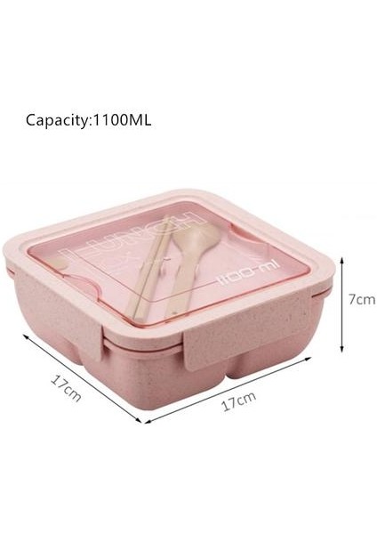 1100ML Buğday Saman Öğle Yemeği Kutusu Sızdırmazlık Bant Kaşık Yemek Çubukları Bento Kutuları Mikrodalga Yemek Yemek Saklama Kabı Öğle Yemeği Kutusu | Öğle Yemeği Kutuları (Pembe)(Yurt Dışından) fiyatları