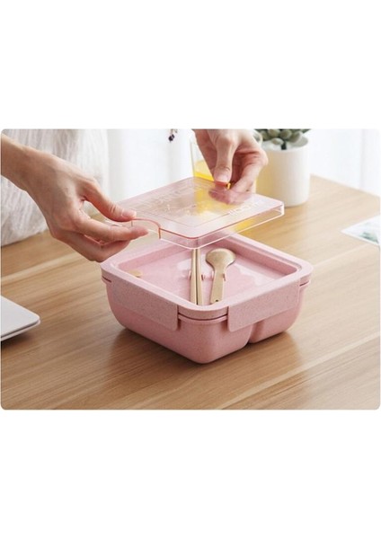 1100ML Buğday Saman Öğle Yemeği Kutusu Sızdırmazlık Bant Kaşık Yemek Çubukları Bento Kutuları Mikrodalga Yemek Yemek Saklama Kabı Öğle Yemeği Kutusu | Öğle Yemeği Kutuları (Pembe)(Yurt Dışından) modelleri