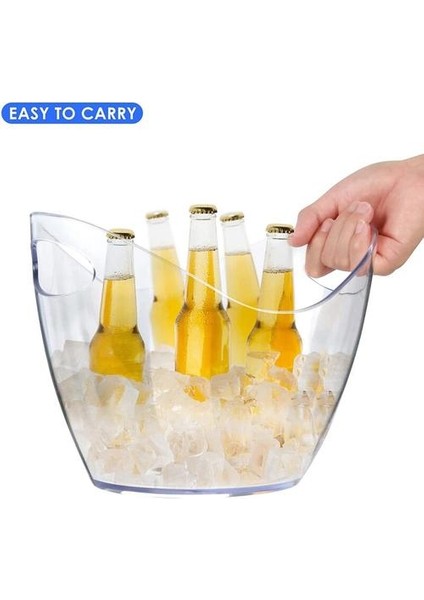 Buz Kovası Şarap Kovası, Içecekler ve Partiler Için 4 Litrelik Plastik Küvet, Şarap, Şanya, Mimosa Kokteyl Bar | Buz Kovaları ve maşa(Yurt Dışından)