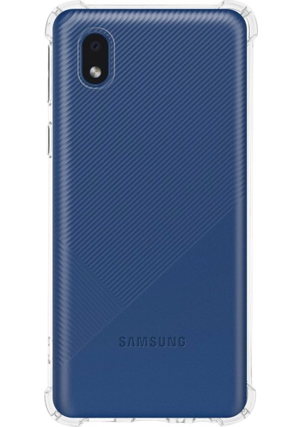 Case World Samsung Galaxy A01 Core ile Uyumlu Kapak Köşe Korumalı Airbag Antishock Silikon ile Uyumlu Kılıf