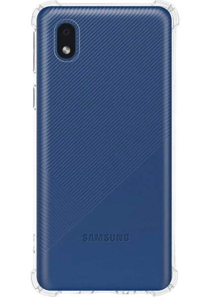 Case World Samsung Galaxy A01 Core ile Uyumlu Kapak Köşe Korumalı Airbag Antishock Silikon ile Uyumlu Kılıf