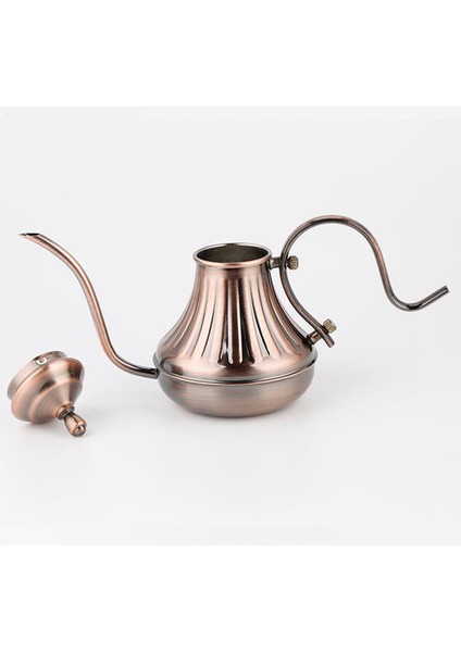 Retro Damla Su Isıtıcısı Kahve Çay Potu Paslanmaz Çelik Ince Ağız Kaz Boyun Coffee ile Kapaklı El Punch Asılı Kulak Kahve Makinesi | Kahve Tencereler(Yurt Dışından) modelleri